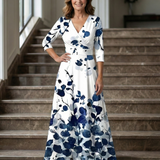 Celine | Midi haljina sa preklopom na vratu