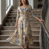 Celine | Midi haljina sa preklopom na vratu