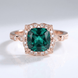 EMERALD ROSE ZLATNI HALO PRSTEN