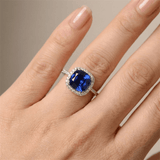 PLAVI SAFIR HALO PRSTEN