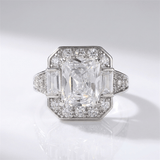 SREBRNI PRAVOUGAONI ZIRKON RING