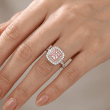 ROSE ZIRKON HALO PRSTEN