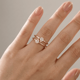 ZLATNI DIAMANTNI RING SA RAZDELJENOM TRAKOM - (PODESIV)