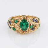 ZLATNI EMERALD SAFIR VINTAGE PRSTEN
