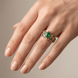ZLATNI EMERALD SAFIR VINTAGE PRSTEN