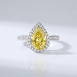 ŽUTI BRESKVA DIAMANT HALO PRSTEN