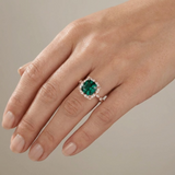 EMERALD ROSE ZLATNI HALO PRSTEN