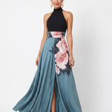 Marija | Halter Bodice Cvjetna Maxi Haljina