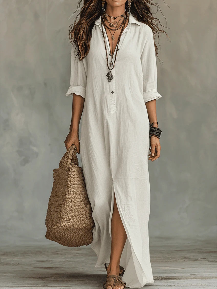 SOLINE | Vestido largo con botones