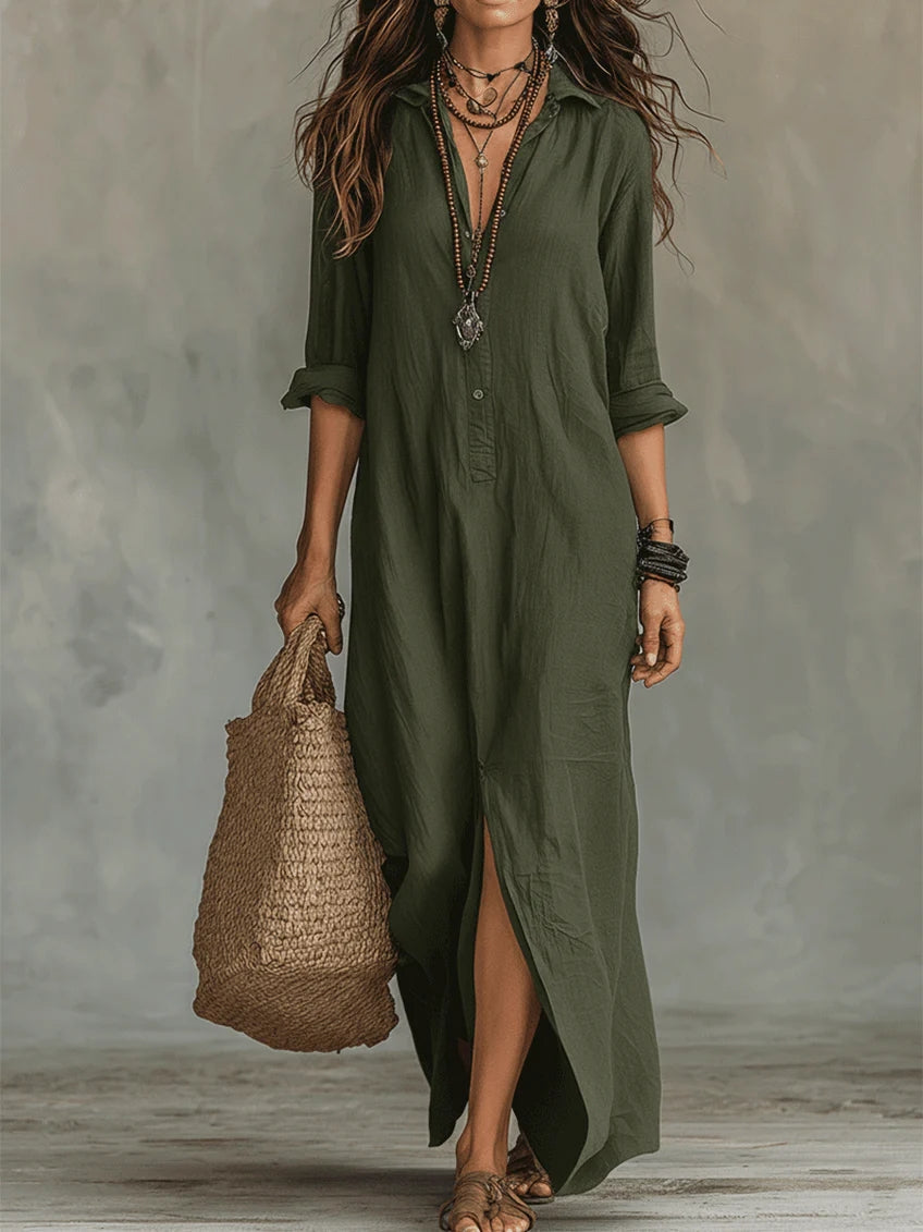 SOLINE | Vestido largo con botones