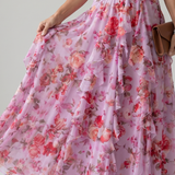 Dragana | Halter Neck Ruffled Bodice Cvjetna Maxi Haljina