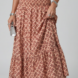 Amira | Halter Geometrijski Print Isečena Midi Haljina