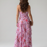 Dragana | Halter Neck Ruffled Bodice Cvjetna Maxi Haljina