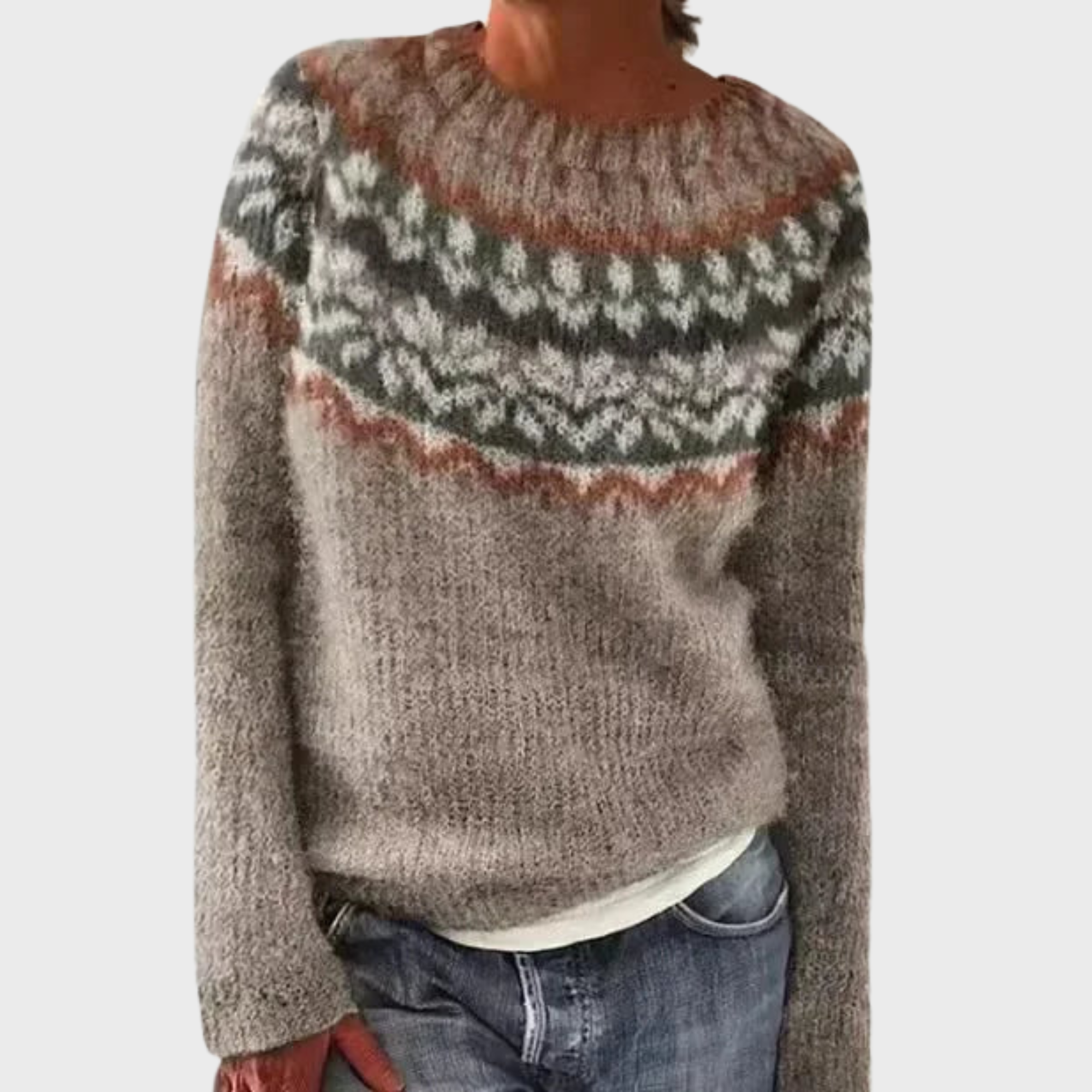 Iveta | Pleteni džemper s etno uzorkom