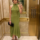 Winifred | Halter Midi Haljina sa Ključanom Opekom