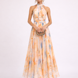 Ana - Robe Halter Aquarelle