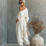 Linen Set Off-Shoulder Hlače
