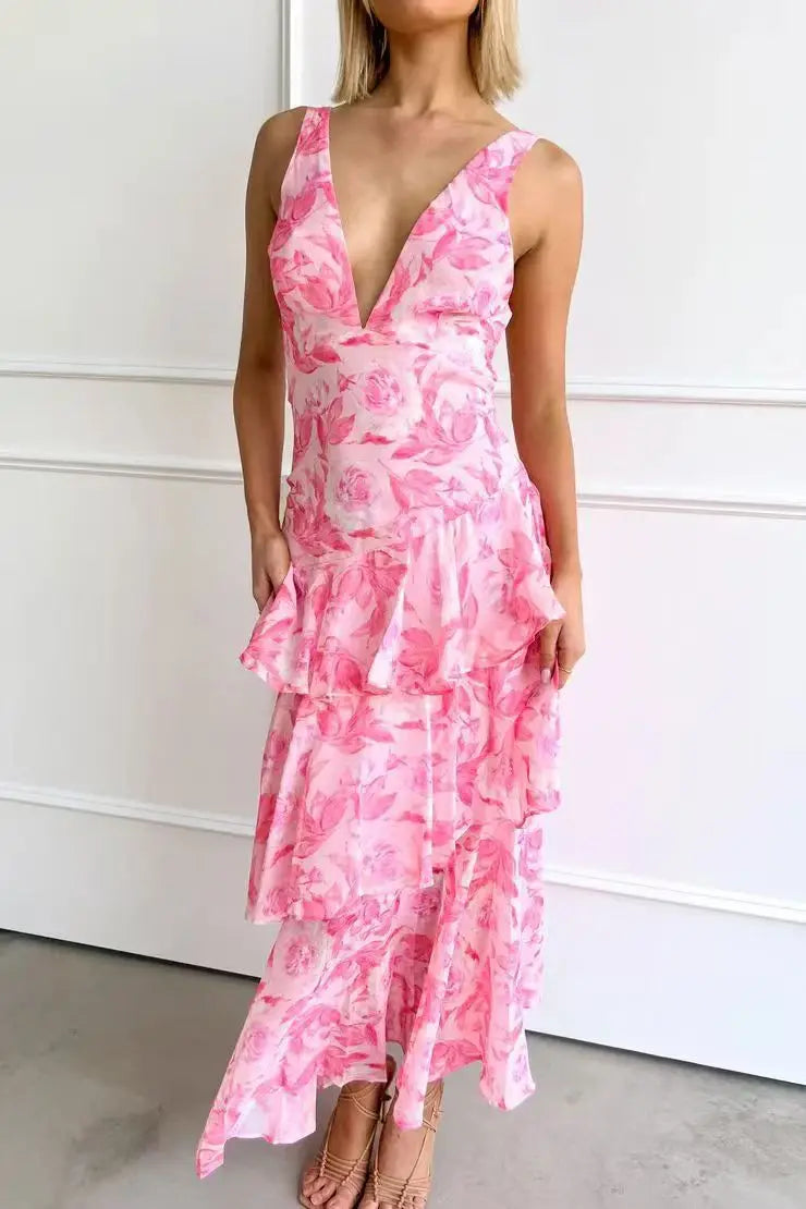 Lisa | Elegantni Midi Cvjetni Haljina