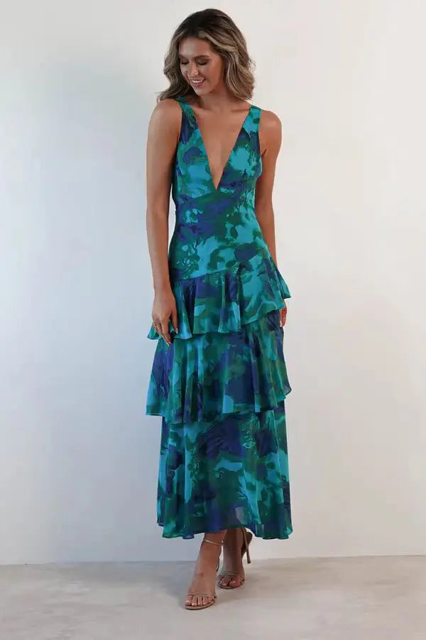 Lisa | Elegantni Midi Cvjetni Haljina