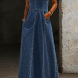 Savannah | Vintage Denim Maxi Haljina