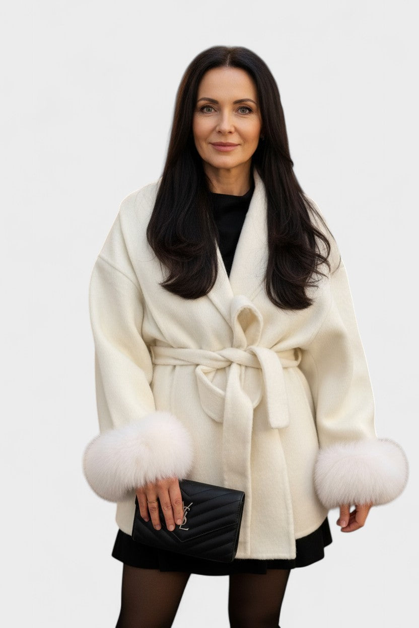 Dagmar™ | Elegantni kaput s eko krznom