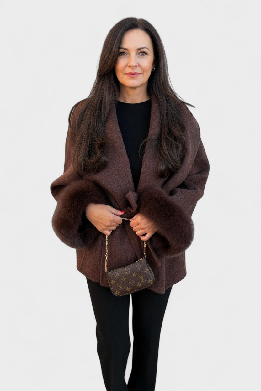 Dagmar™ | Elegantni kaput s eko krznom