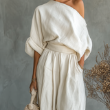 Linen Set Off-Shoulder Hlače