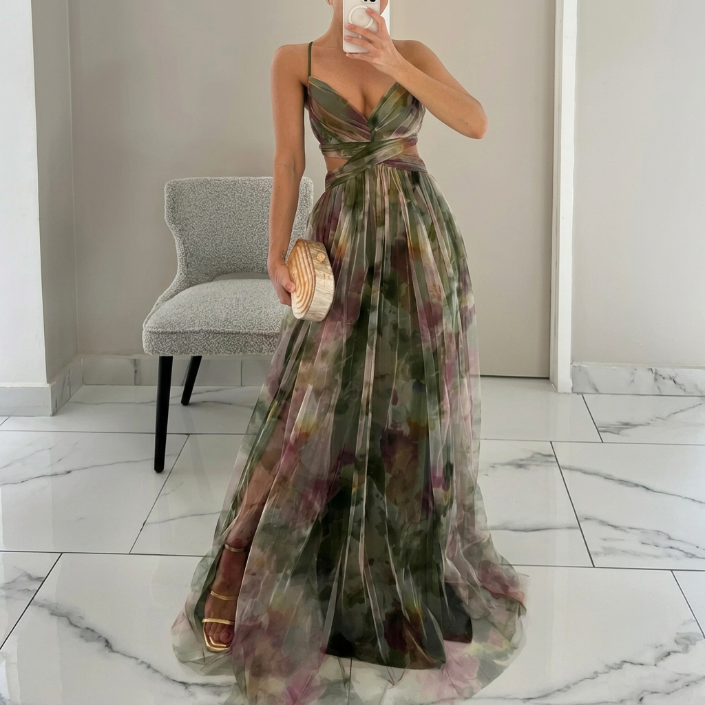 Margarida - Maxi Haljina sa Cvjetnim Uzorkom