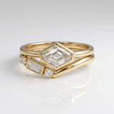 GEOMETRIJSKI DIAMANT ZLATNI PRSTEN SET