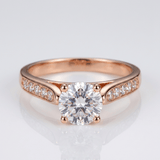 KLASIČAN OKRUGLI ZIRKON RING U ROZE ZLATU