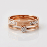 LJUBAV VEČNO ROSE GOLD DVOJNA TRAKA PRSTEN