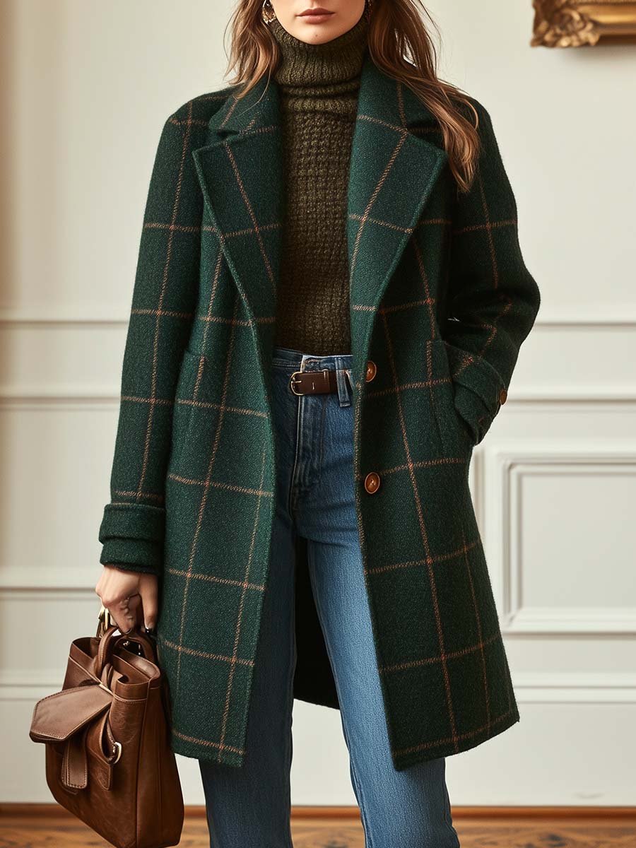 Florencia™ | Retro preuređeni karirani tweed kaput